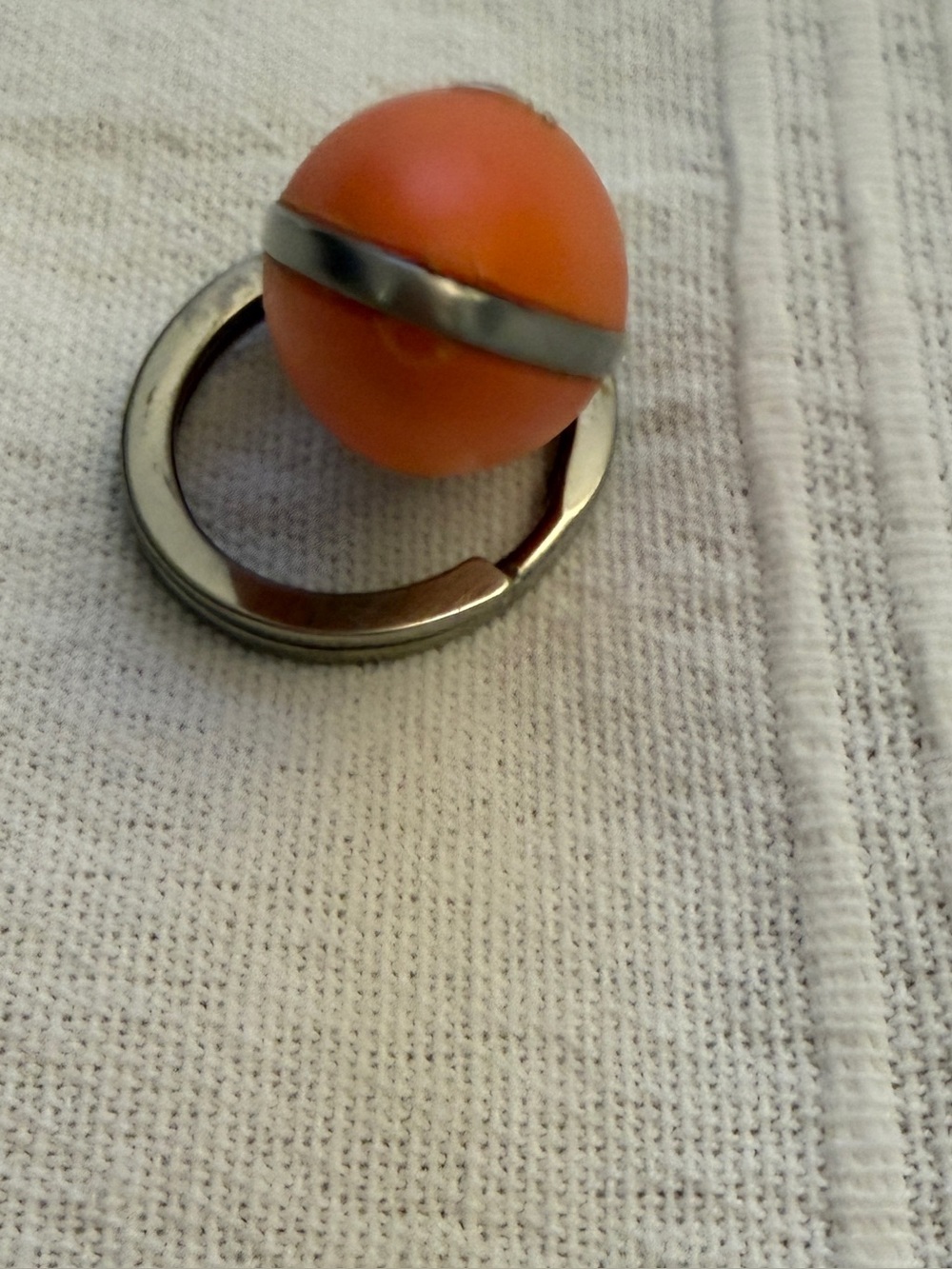 Tumi Orange Oval Logo Key Fob with Metal Ring - Picture 5 of 5